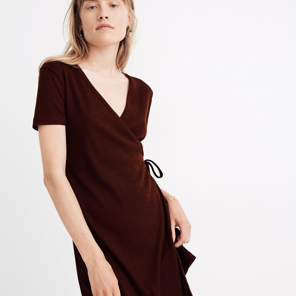 Madewell Ribbed Knit Wrap Dress L